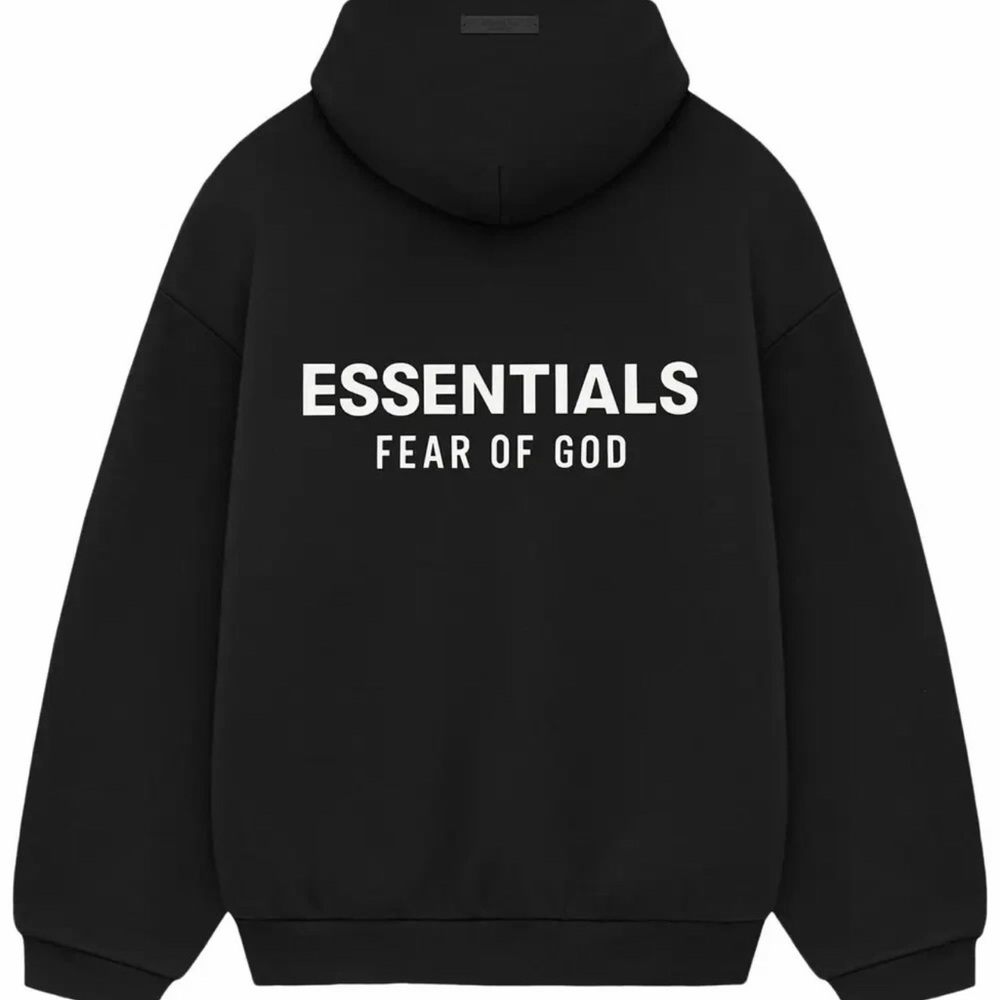 Essentials Fear of God Black Hoodie in XL
